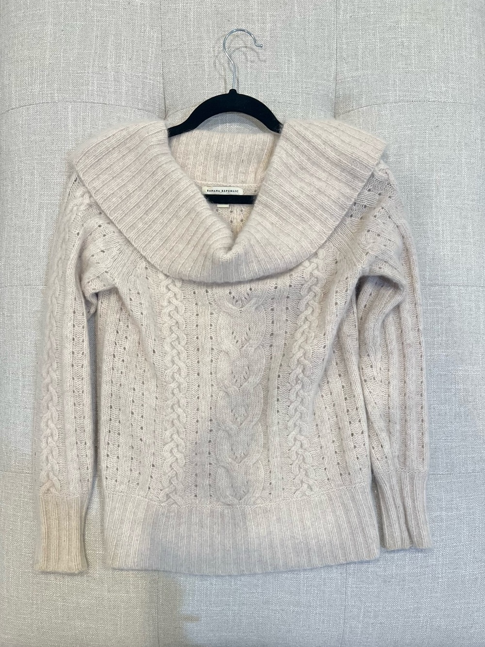 Banana Republic Cable Knit Cowl Neck Wool Sweater